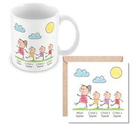 MUGGZ Personalised - Mummy Mug & Card with 3 Kids - Personalise with Names - Gift for Mums - Giftset - Made in The UK