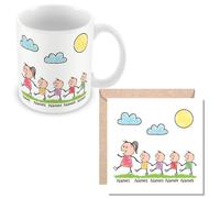 MUGGZ Personalised - Mummy Mug & Card with 4 Kids - Personalise with Names - Gift for Mums - Giftset - Made in The UK