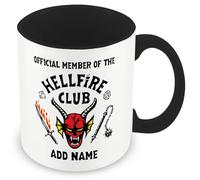 MUGGZ Personalised Stranger Things Mug - Hellfire Club Logo - Black Handle - Custom Fan Gift Cup