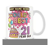 MUGGZ Personalised World's Best 21 Year Old Mug - Birthday Gift Idea