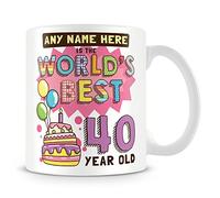 MUGGZ Personalised World's Best 40 Year Old Mug - Birthday Gift Idea