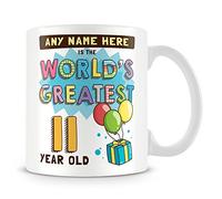 MUGGZ Personalised World's Greatest 11 Year Old Mug - Birthday Gift Idea
