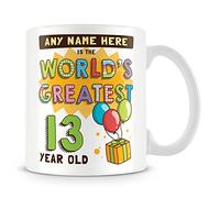 MUGGZ Personalised World's Greatest 13 Year Old Mug - Birthday Gift Idea