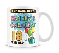 MUGGZ Personalised World's Greatest 18 Year Old Mug - Birthday Gift Idea