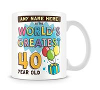 MUGGZ Personalised World's Greatest 40 Year Old Mug - Birthday Gift Idea