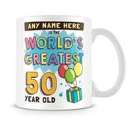 MUGGZ Personalised World's Greatest 50 Year Old Mug - Birthday Gift Idea