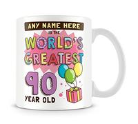 MUGGZ Personalised World's Greatest 90 Year Old Mug - Birthday Gift Idea