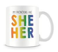 MUGGZ Pronoun Mug - My Pronouns are SHE/HER - Pride LGBTQIA+ Gift - Handmade in The UK