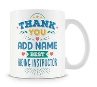 MUGGZ Riding Instructor Mug - Personalised Thank You Gift - Customise with Name - Blue