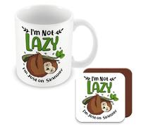 MUGGZ Sloth Funny Mug & Coaster Gift for Lazy People - Giftset - Made in The UK