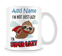 MUGGZ Sloth Mug - Personalised Cup with Name - I'm Not Lazy, I'm Super Lazy Sloth Gift