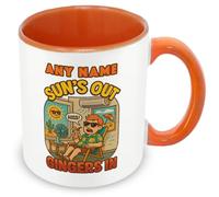 MUGGZ - Sun's Out, Gingers in - Personalised Ceramic Mug - Summertime Danger for Ginger Friends Colleagues, Family - Irish Scottish Celtic Skin Warning Funny Mug Gift for Men or Office Colleagues