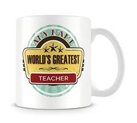 MUGGZ Teacher Mug with Name - Worlds Greatest Customised Cup - Add Name