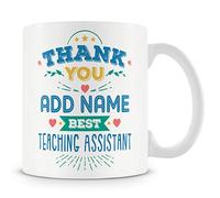 MUGGZ Teaching Assistant Mug - Personalised Thank You Gift - Customise with Name - Blue