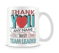 MUGGZ Team Leader Thank You Mug - Personalised Cup Gift - Customise with Name - Blue