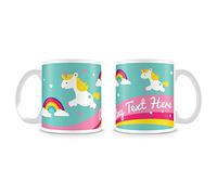MUGGZ Unicorns and Rainbows Personalised Mug/Cup Present for Girls (Customise with Name) - Custom Funny Coffee Mug - Unique Gift for Friends & Family