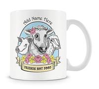 MUGGZ Vegan Mug - Friends not Food - Personalised Vegetarian Cup