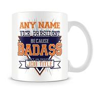 MUGGZ Vice President Mug - Badass Personalised Cup - Customise with Name - Orange