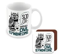 MUGGZ Work Colleague/Friend Funny Gift Mug & Coaster - Sod Off Irritable Owl Syndrome - Giftset - Made in The UK
