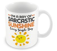 MUGGZ Work Colleague/Friend Funny Gift Mug - I'm A Ray of Sarcastic Sunshine Every Single Day - Custom Funny Coffee Mug - Unique Gift for Friends & Family