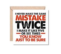 MUGGZ Work Colleague Funny Gift Card - I Never Make The Same Mistake Twice - Giftset - Made in The UK