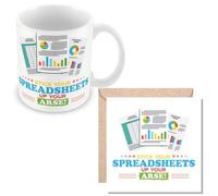 MUGGZ Work Colleague Funny Gift Mug & Card - Stick Your Spreadsheets Up Your Arse - Giftset - Made in The UK