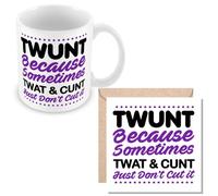 MUGGZ Work Colleague Funny Gift Mug & Card - Twunt Because Sometimes Tw*t and C*nt Just Don't Cut It - Giftset - Made in The UK