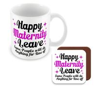 MUGGZ Work Leaving Present for Colleagues - Happy Maternity Leave Some People Will Do Anything for A Day Off - Giftset - Made in The UK
