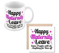 MUGGZ Work Leaving Present for Colleagues - Happy Maternity Leave Some People Will Do Anything for A Day Off - Giftset - Made in The UK