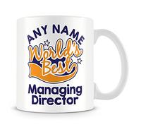 MUGGZ World's Best Managing Director Personalised Mug with Name - Orange