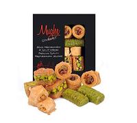 Mughe Gourmet Bitesize Turkish Pistachio Baklava Assortment Gift Box - Handmade X-Small Dessert Pastry Gifts - 150g/5.3oz - Celebrate Birthday, Father's and Mother's Day, Christmas