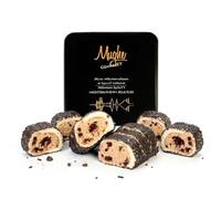 Mughe Gourmet Turkish Delight Gift Tin with Chocolate Cookie Crumble Filling - 350g Premium Rolled Lokum