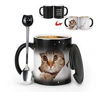 MUGKISS Color-changing ceramic mug with cute cat pattern, friends, cat lovers