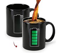 Mugkiss Color Changing Sensitive Funny Mug 11oz, Ceramic Heated Coffee Mug of Novelty Battery Charging Design Mug, Cool Mugs