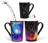 Mugkiss Constellation Engraving Color Changing Cup 12oz, Ceramic Heated Coffee Mug of Novetly Style, Gift for Familiy Friends and Lovers (Taurus)