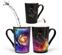 Mugkiss Gemini Heat Changing Constellation Cup 12oz, Engraving Horoscope Gemini Coffee Mug, Ceramic Color Changing Cup, Holiday Birthday Gift for him and her, May June Magic Presents.