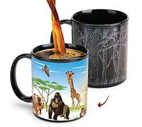 Mugkiss Magic Color Changing Mug 11oz, Zoo Animals Reveal Ceramic Coffee Cup with Heat, Funny Gifts for Women Kids, Tea Cup Dishwasher Safe