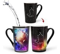 MUGKISS Scorpio Heat Changing Constellation Mug 12oz,Engraving Horoscope Coffee Mug, Ceramic Color Changing Cup, October November Magic Presents.