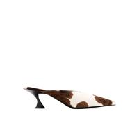 Mugler 55 Fang cowhide pointed-toe mules - Brown 38