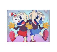 (Mugman And Cuphead=1238) Canvas Print DIY Framed Kit Wall Art for Living Room Bedroom Retro Farmhouse Decor 16x20 inch