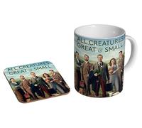 MUGMART All Creatures Great and Small TV Drama - Ceramic Coffee Mug + Coaster Gift Set - Country Life Veterinary Series for Fans of Period Shows and Animals