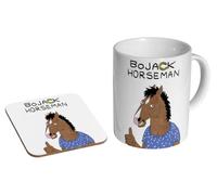 mugmart BoJack Horseman Awesome - Ceramic Coffee Mug + Coaster Gift Set - Funny Cartoon Comedy Fan Gift