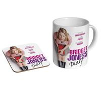 MUGMART Bridget Jones's Diary 2001 - Ceramic Coffee Mug + Coaster Gift Set - Iconic Chick Flick Movie