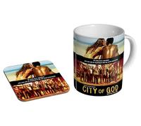 MUGMART City of God 2002 - Ceramic Coffee Mug + Coaster Gift Set - Brazilian Favela Crime Drama Cult Classic World Cinema