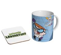 MUGMART Dexter's Laboratory 90s - Ceramic Coffee Mug + Coaster Gift Set - Classic Show with Dee Dee Millennial Nostalgia TV Collectible