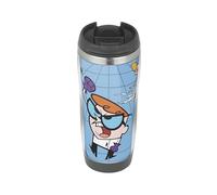 MUGMART Dexter's Laboratory 90s - Travel Mug, Thermal Insulated Cup for Hot and Cold Beverages Drinks - Retro Animation Gift for Classic Cartoon Fans