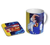 MUGMART Earthworm Jim 90s Cartoon - Ceramic Coffee Mug + Coaster Gift Set - Classic Video Game & TV Animation Nostalgia