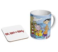 MUGMART Ed, EDD n Eddy 90s - Ceramic Coffee Mug + Coaster Gift Set - Retro Nostalgia