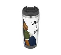 mugmart Harvey Price What A Day Funny Viral - Travel Mug, Thermal Insulated Cup for Hot and Cold Beverages Drinks - Internet Humour Gift