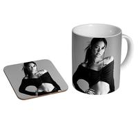 mugmart Jennie Blackpink BW - Ceramic Coffee Mug + Coaster Gift Set - Korean Pop Star